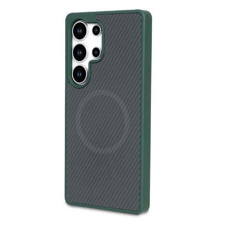 Samsung S23 Ultra - Groen - Carbon MagSafe Back Cover