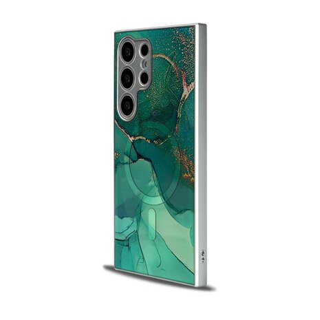 Samsung S24 Ultra Blauw - MagSafe TPU Marmer