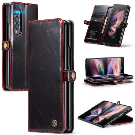 Samsung Z Fold 4 Rustiek Crimson Red - Book Case