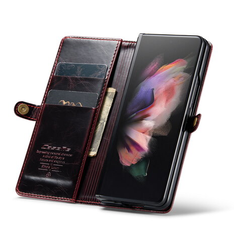Samsung Z Fold 4 Rustiek Crimson Red - Book Case