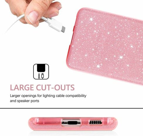 Samsung S23 Plus - Glitter Back Cover - Roze