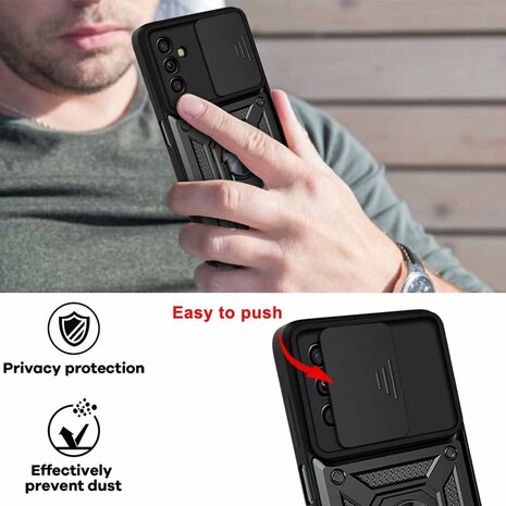 Samsung A05s - Zwart - Armor Kickstand &amp; Camera Bescherming