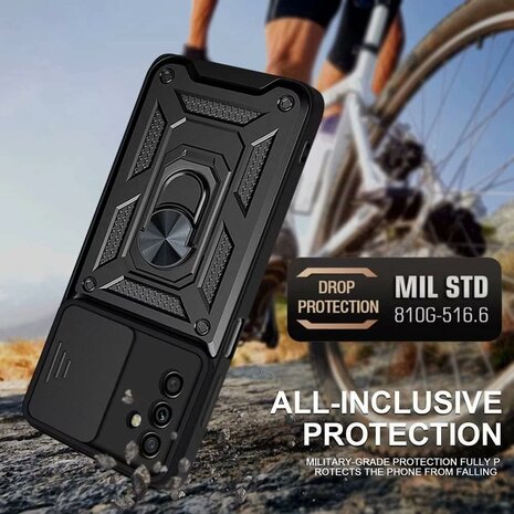 Samsung A05s - Zwart - Armor Kickstand &amp; Camera Bescherming