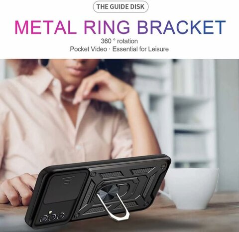 Samsung A05s - Zwart - Armor Kickstand &amp; Camera Bescherming