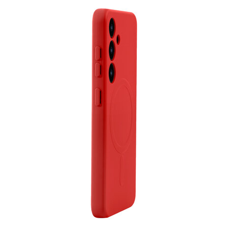 Samsung S25 - Rood - Camera Siliconen MagSafe Back Cover