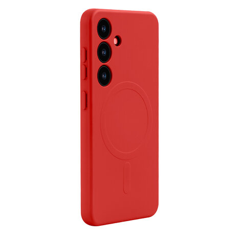 Samsung S25 - Rood - Camera Siliconen MagSafe Back Cover