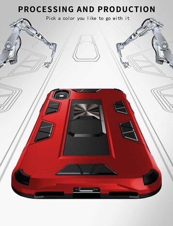 iPhone XS Max Rood - Magnetic Kickstand Armor Case