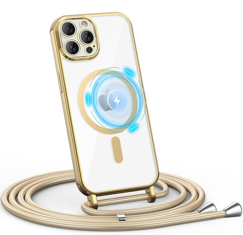 iPhone 16 Pro - MagSafe TPU met Koord - Goud