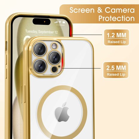 iPhone 16 Pro - MagSafe TPU met Koord - Goud