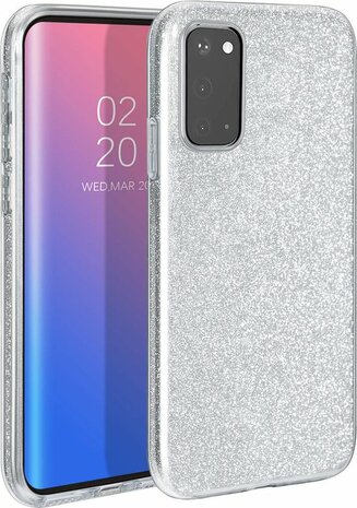 Samsung A03 - Glitter Back Cover - Zilver