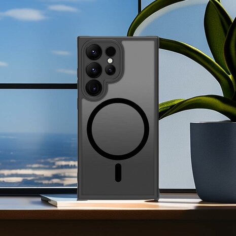 Samsung S24 Ultra Zwart - Matte Armor - Geschikt voor MagSafe