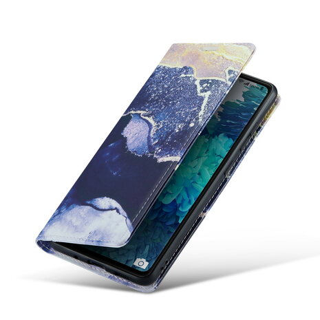 Samsung S21 FE Blue Sodalite - Marmer Book Case