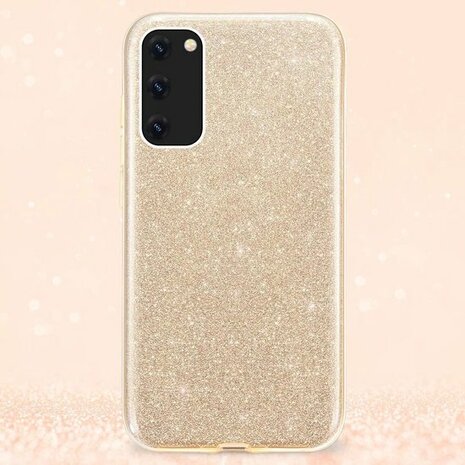 A72 - Glitter Back Cover &amp; Glas - Goud