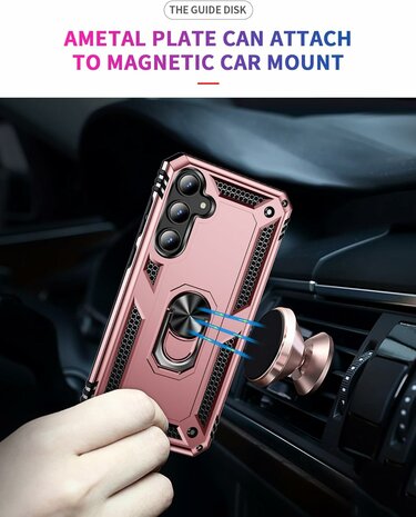 Samsung A55 - Rosegoud - Armor met Kickstand Ring