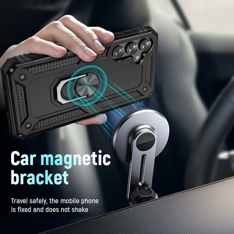 Samsung S23 FE Zwart - Armor met Kickstand Ring