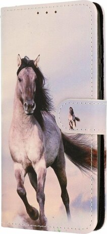 Samsung A22 5G met Paard Print - Book Case