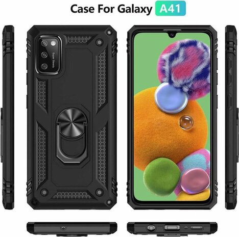 Samsung A41 Goud - Armor met Kickstand Ring