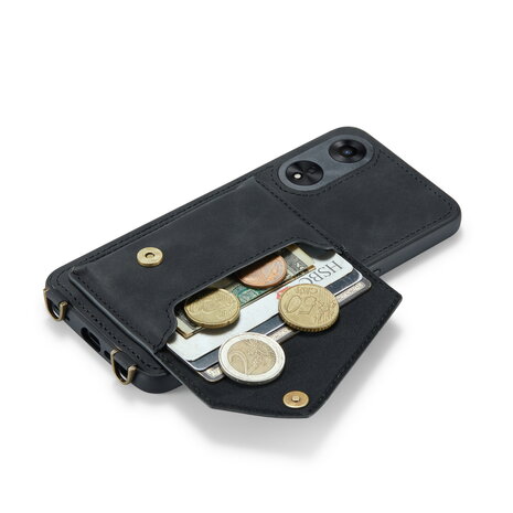 Oppo A98 Charcoal Gray - Back Cover met Koord