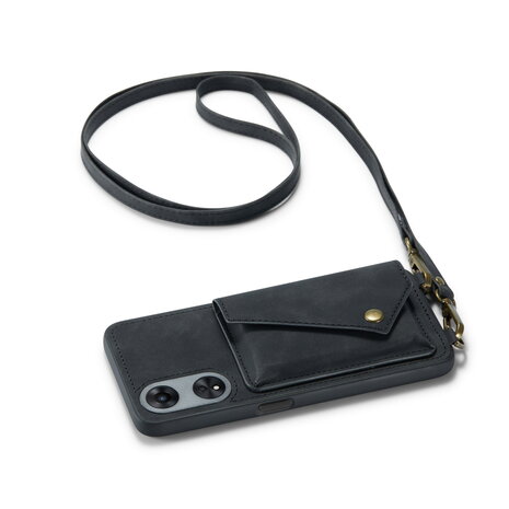 Oppo A98 Charcoal Gray - Back Cover met Koord