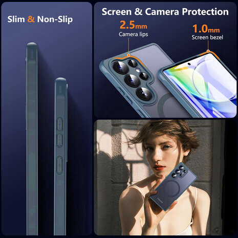 Samsung S23 Ultra - Matte MagSafe Armor - Blauw