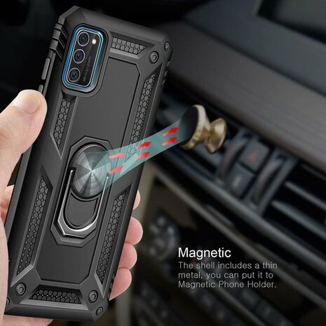 Samsung A41 Roségoud - Armor met Kickstand Ring