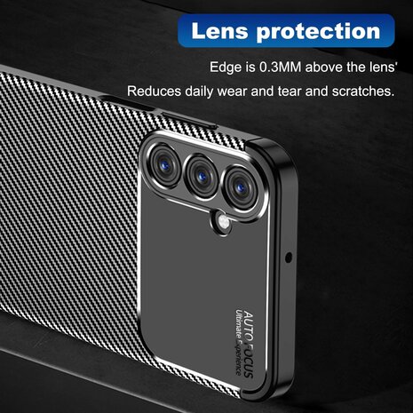 Samsung A25 - Zwart - Siliconen Carbon Back Cover