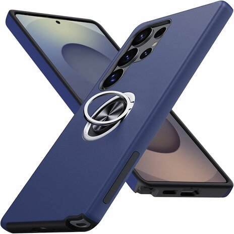 Samsung S25 Ultra - Kickstand Ring Case - Blauw
