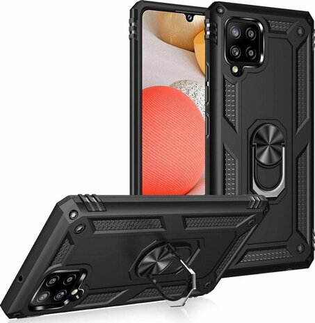 Samsung A42 5G Zwart - Armor met Kickstand Ring