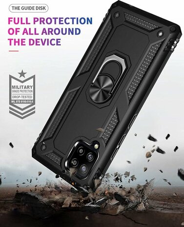 Samsung A42 5G Zwart - Armor met Kickstand Ring