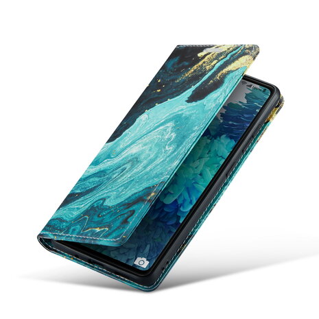 Samsung S20 FE Blue Aquamarine - Marmer Book Case