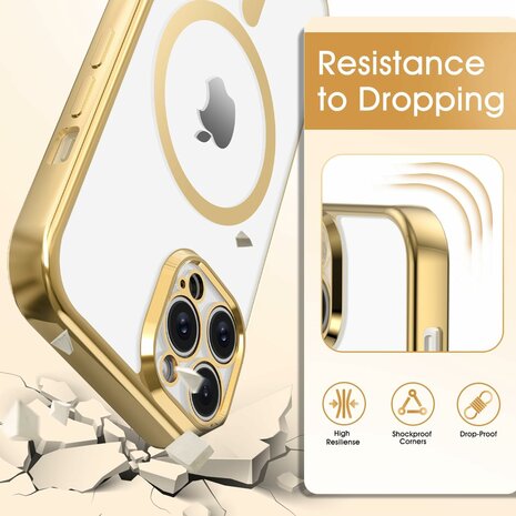 iPhone 16 Pro Max - MagSafe TPU met Koord - Goud