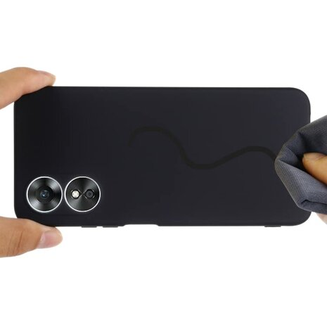 Oppo A78 5G - Siliconen Back Cover - Zwart