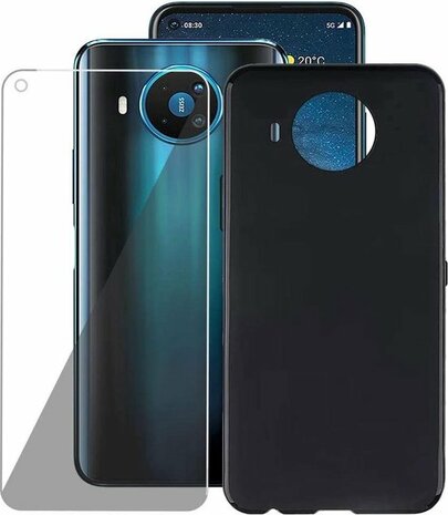 Nokia 8.3 - Back Cover &amp; Glas - Zwart