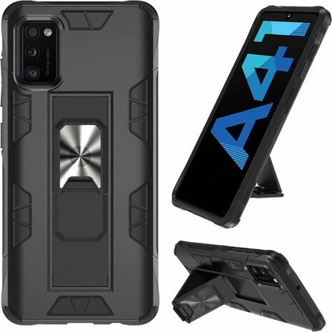 Samsung A41 Zwart - Magnetic Kickstand Armor Case