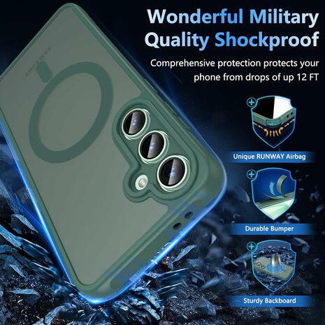 Samsung S24 FE - Groen - Matte Armor - Geschikt voor MagSafe