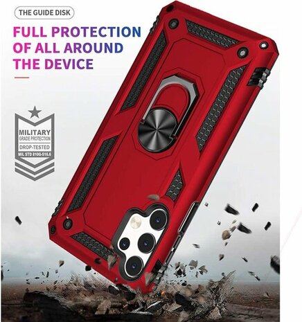 Samsung A32 5G Rood - Armor met Kickstand Ring