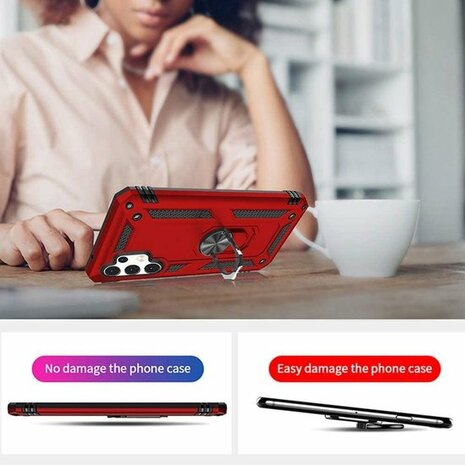 Samsung A32 5G Rood - Armor met Kickstand Ring