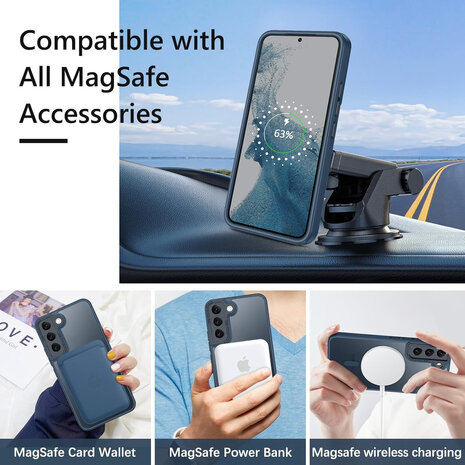 Samsung S22 - Matte MagSafe Armor - Blauw