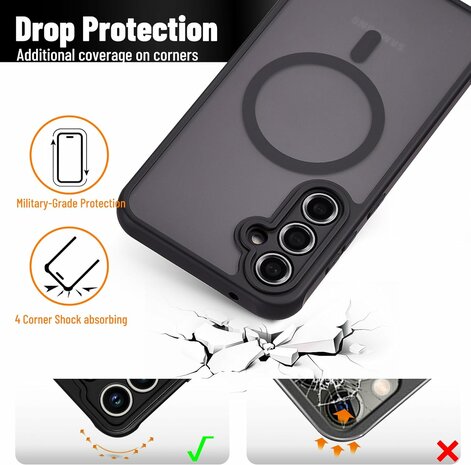 Samsung S24 FE - Zwart - Matte Armor - Geschikt voor MagSafe