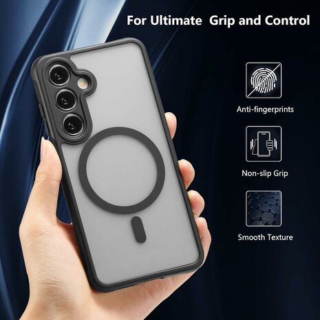Samsung S24 FE - Zwart - Matte Armor - Geschikt voor MagSafe