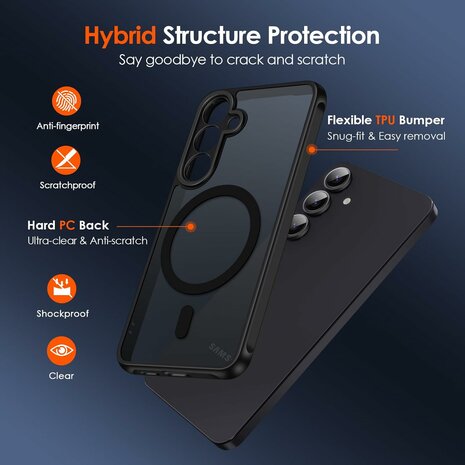 Samsung S25 - Matte MagSafe Armor - Zwart