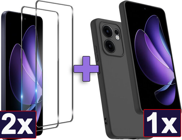 Reno 13 FS - Back Cover &amp; 2x Glas - Zwart