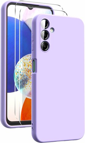 A15 - Liquid Back Cover &amp; 2x Glas - Paars