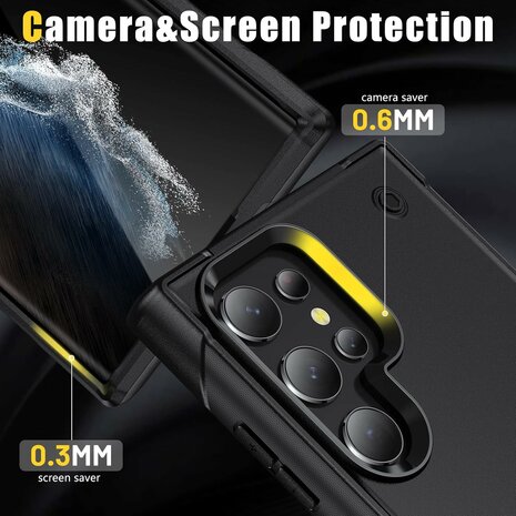 Samsung S25 Ultra - Heavy Duty Kickstand - Zwart
