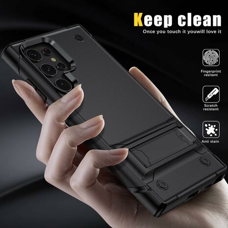 Samsung S25 Ultra - Heavy Duty Kickstand - Zwart