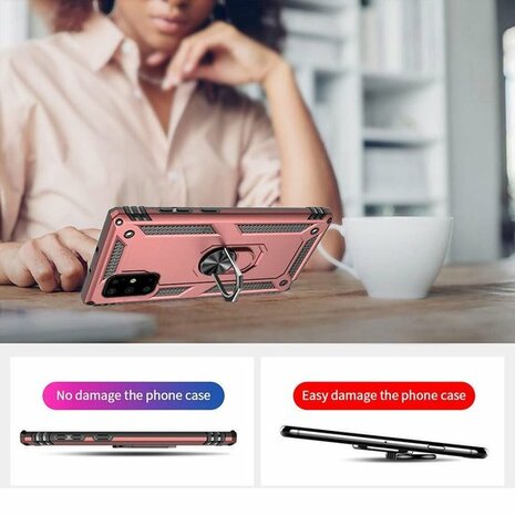 Samsung S20 Plus - Armor met Kickstand Ring - Roségoud
