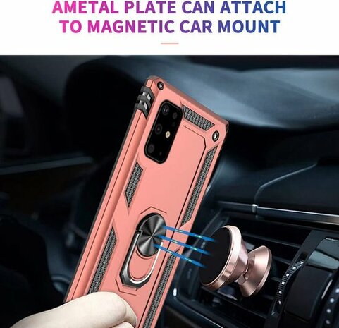 Samsung S20 Plus - Armor met Kickstand Ring - Roségoud