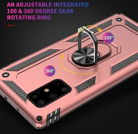 Samsung S20 Plus - Armor met Kickstand Ring - Roségoud