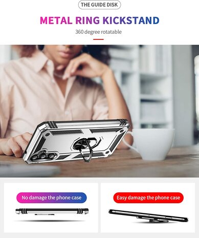 Samsung A54 Grijs - Armor met Kickstand Ring