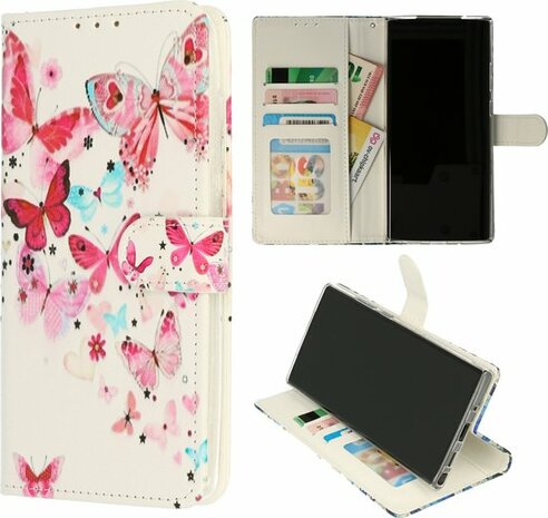 Samsung S23 Ultra met Vlinders Print - Book Case